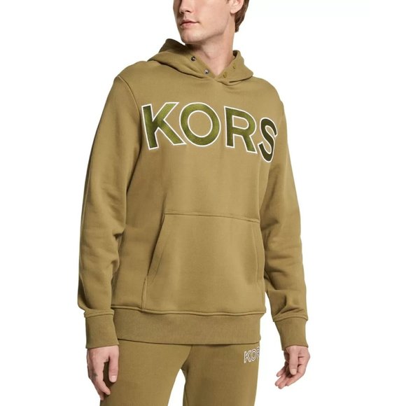 MICHAEL KORS Men's Oversized-Logo Hoodie Olive Green Size M MSRP $148 - Picture 1 of 1
